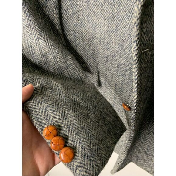 Harris Tweed Handwoven 100% pure scottish wool blazer men's size 44 large - Picture 5 of 6